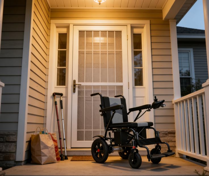 艾迪·西蒙 using a GoldSeason wheelchair